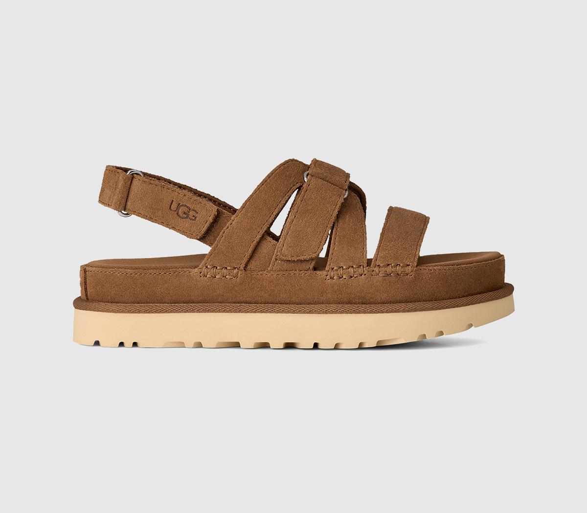 Ugg Goldenstar Gleam Sandals Chestnut  Tan in Women's Size 6, Office Shoes