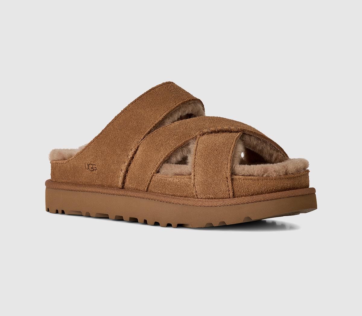 UGGGreenport Cross Strap SlidesChestnut