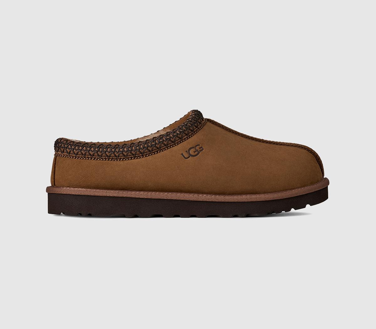 Ugg Tasman Ii Nubuck Slippers Dark Chestnut In  Tan in Men's Size 7, Offspring