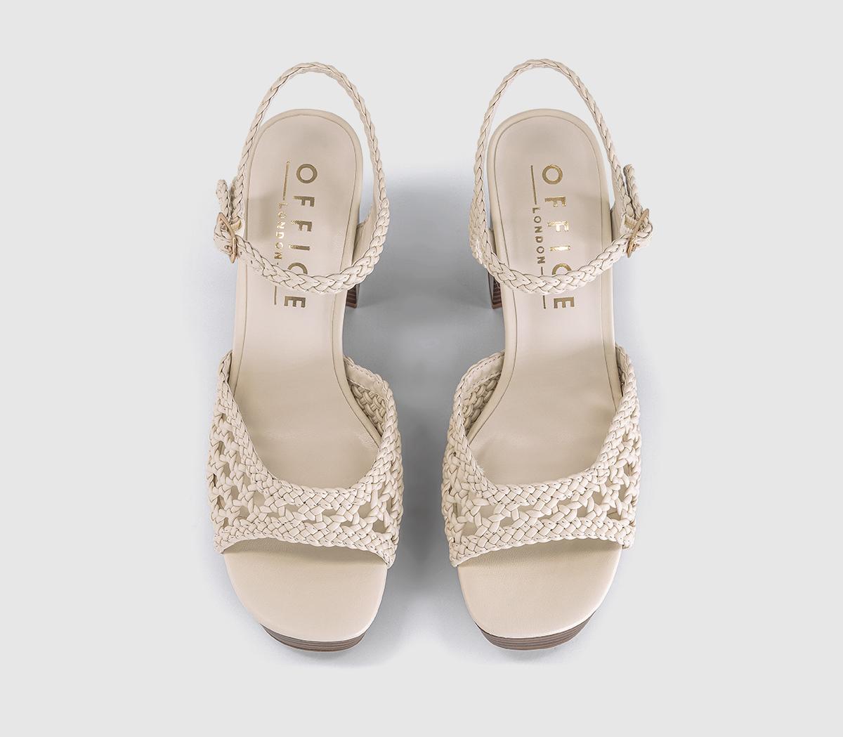 OFFICEHarlem Basket Weave Platform Heeled SandalsOff White