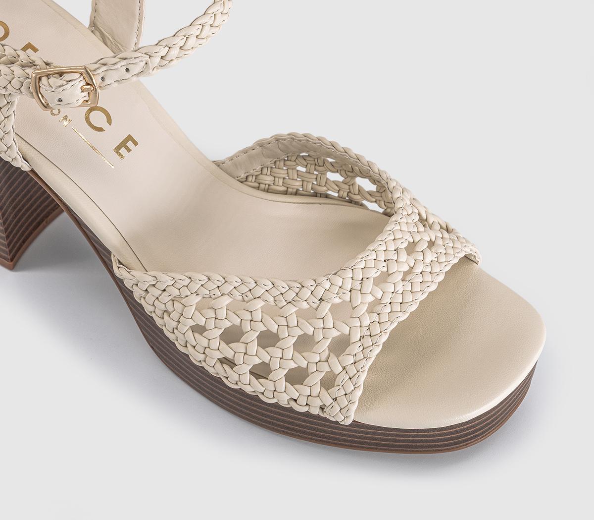 OFFICEHarlem Basket Weave Platform Heeled SandalsOff White