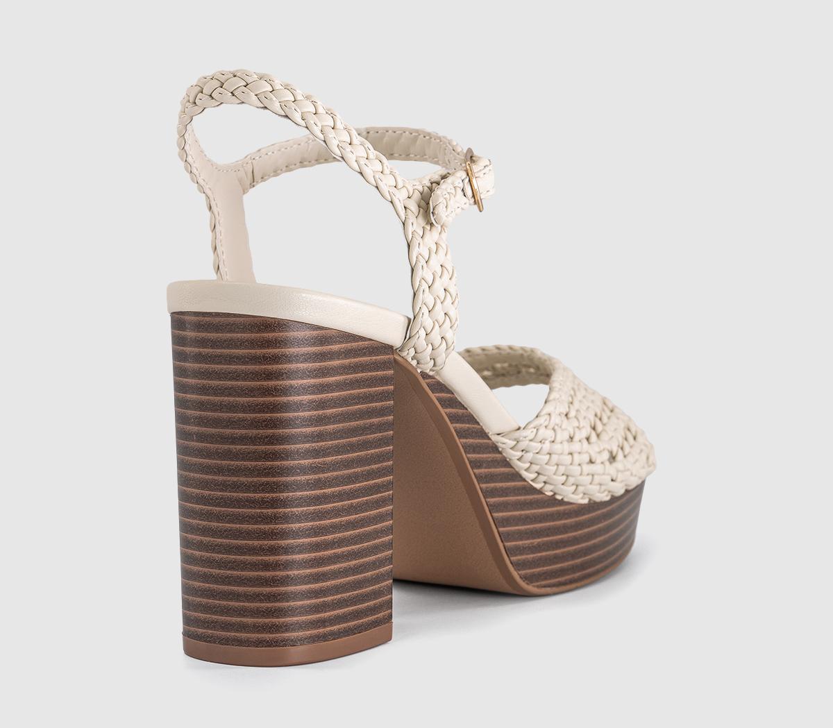 OFFICEHarlem Basket Weave Platform Heeled SandalsOff White