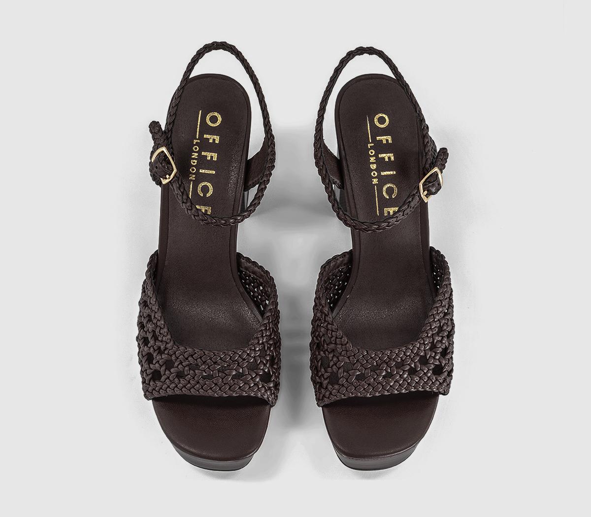 OFFICEHarlem Basket Weave Platform Heeled SandalsBrown