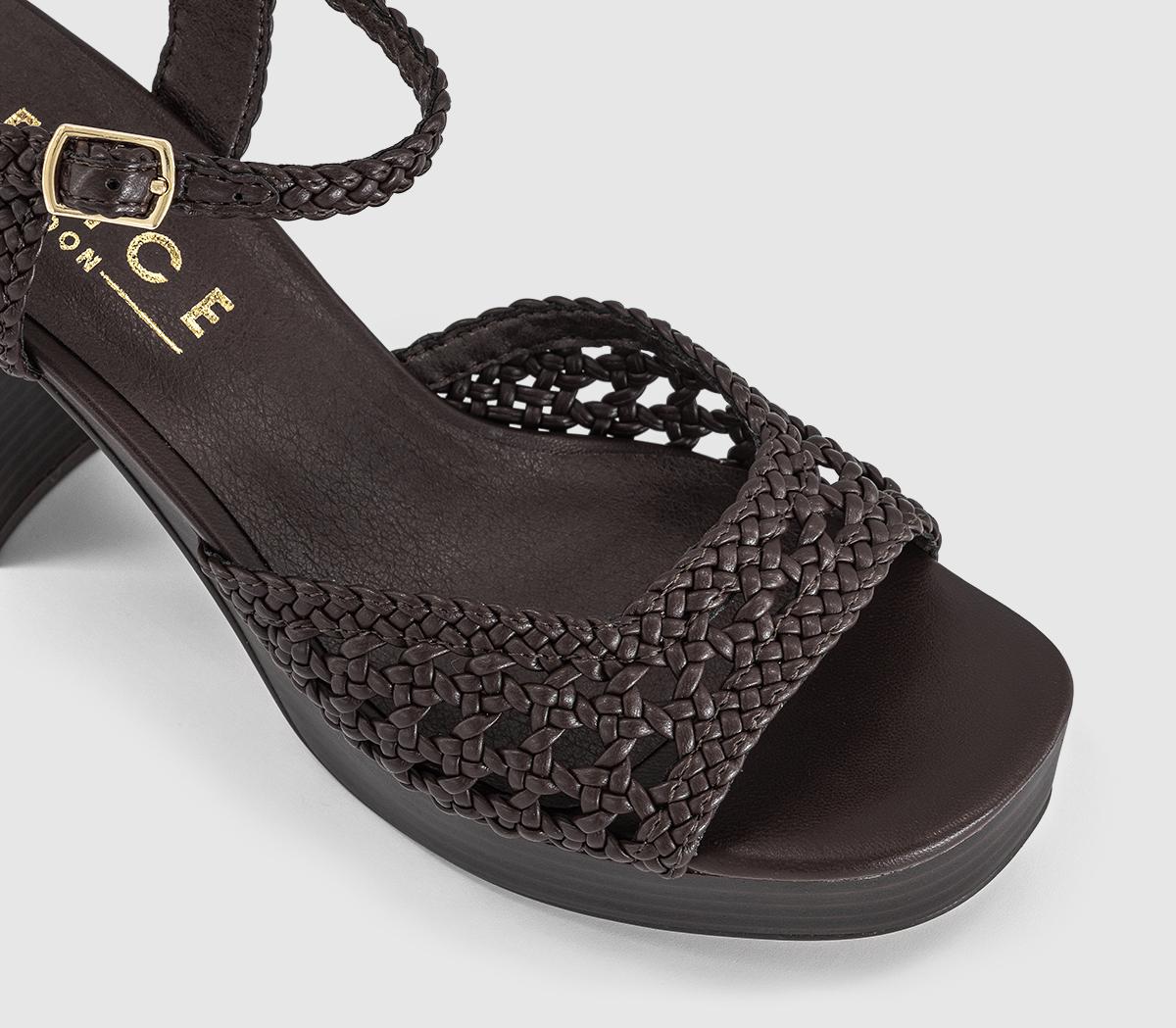 OFFICEHarlem Basket Weave Platform Heeled SandalsBrown