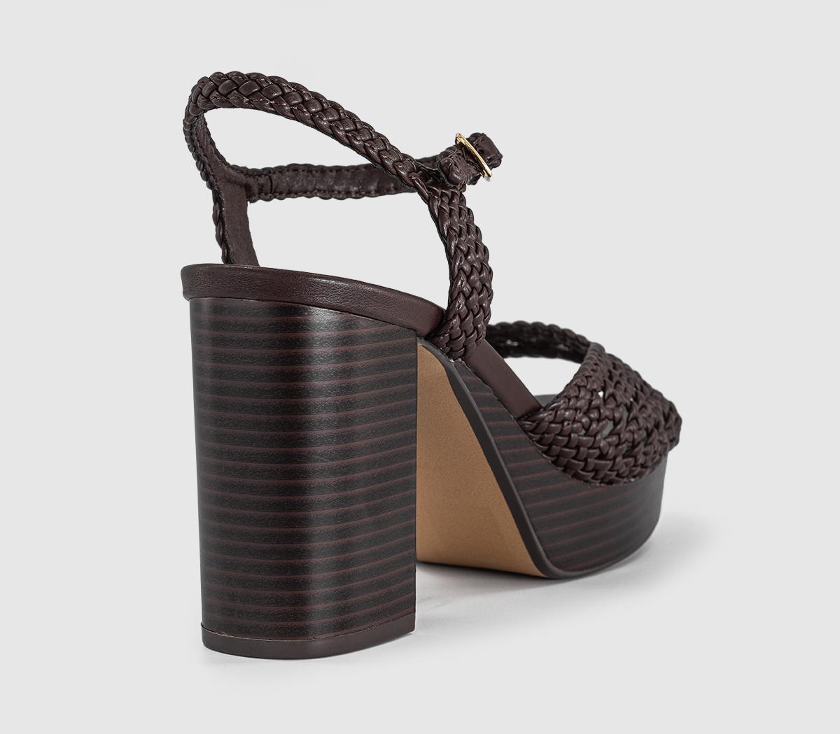 OFFICEHarlem Basket Weave Platform Heeled SandalsBrown