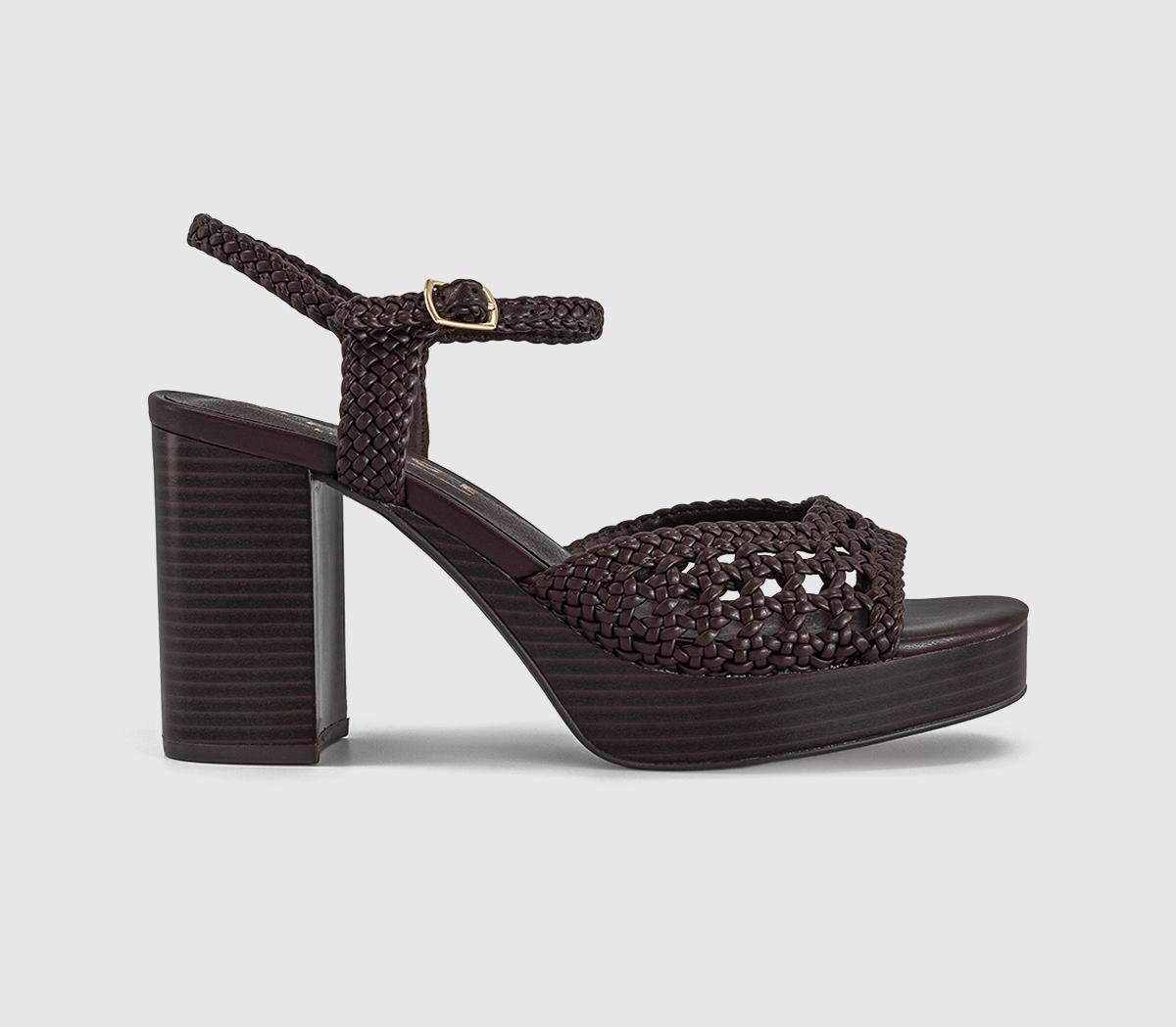OFFICEHarlem Basket Weave Platform Heeled SandalsBrown