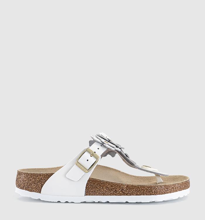 BIRKENSTOCK Gizeh Flowers Toe Thong Sandals White