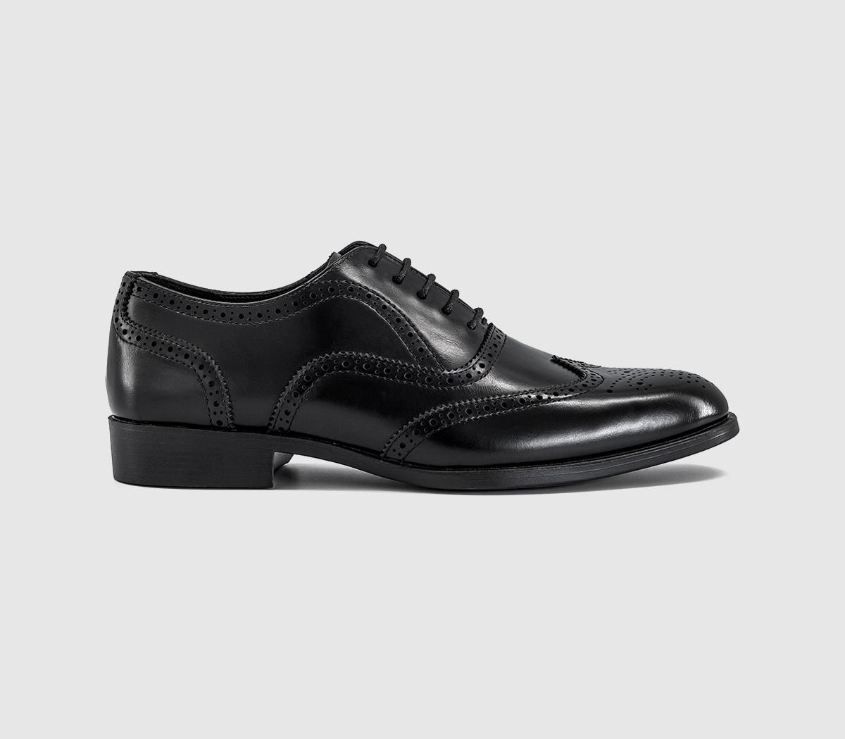 OFFICE Mens Mission Oxford Brogue Shoes Black, 6