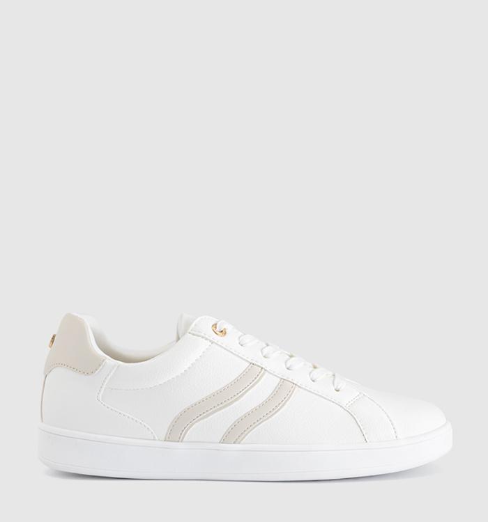 OFFICE Thistle Stripe Lace Up Trainers White