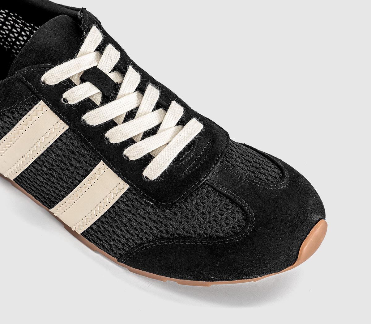 OFFICETropical Mesh Slim Sole Lace Up TrainersBlack