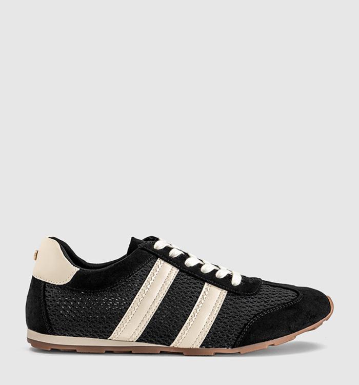 OFFICE Tropical Mesh Slim Sole Lace Up Trainers Black