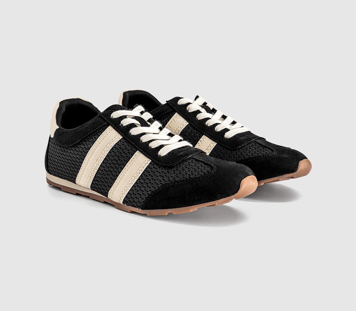 OFFICETropical Mesh Slim Sole Lace Up TrainersBlack