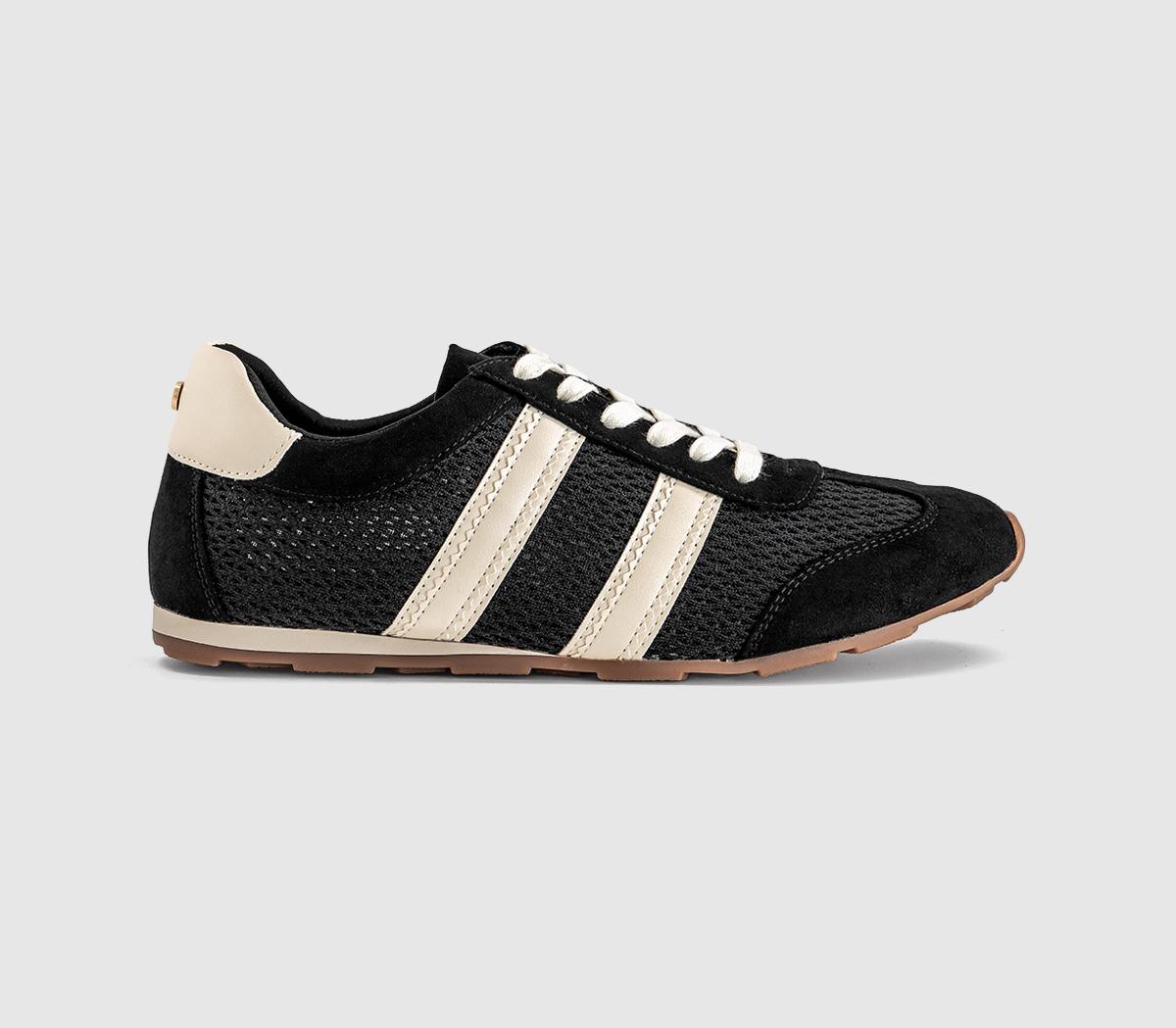 OFFICETropical Mesh Slim Sole Lace Up TrainersBlack