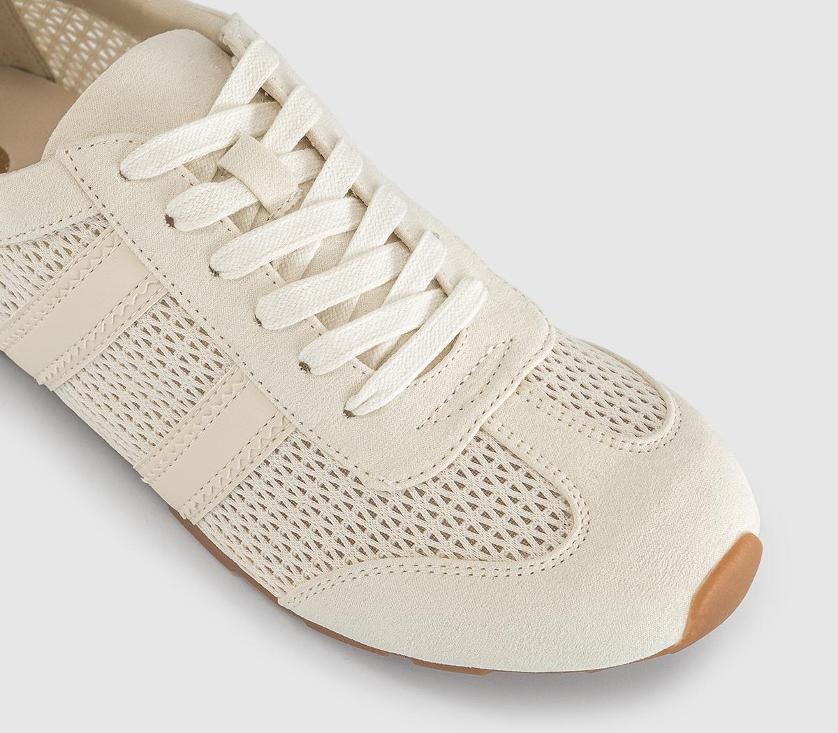 OFFICETropical Mesh Slim Sole Lace Up TrainersWhite