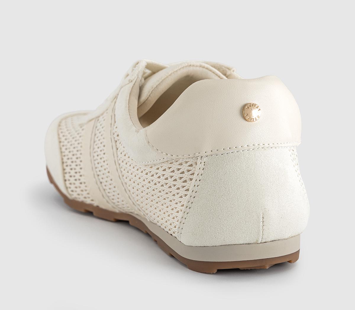 OFFICETropical Mesh Slim Sole Lace Up TrainersWhite