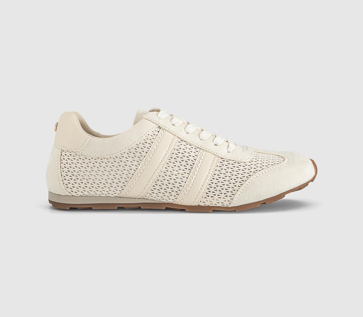 OFFICETropical Mesh Slim Sole Lace Up TrainersWhite