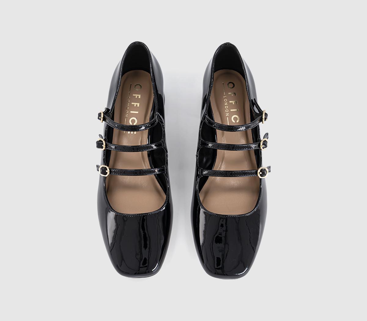 OFFICEMarcie Triple Strap Heeled Mary JanesBlack