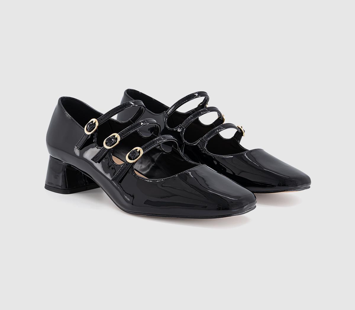 OFFICEMarcie Triple Strap Heeled Mary JanesBlack