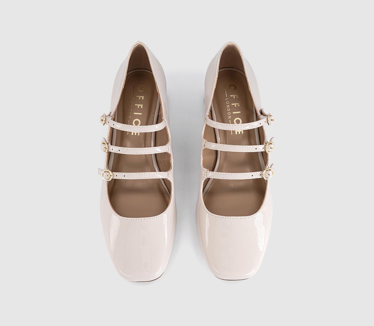 OFFICEMarcie Triple Strap Heeled Mary JanesOff White