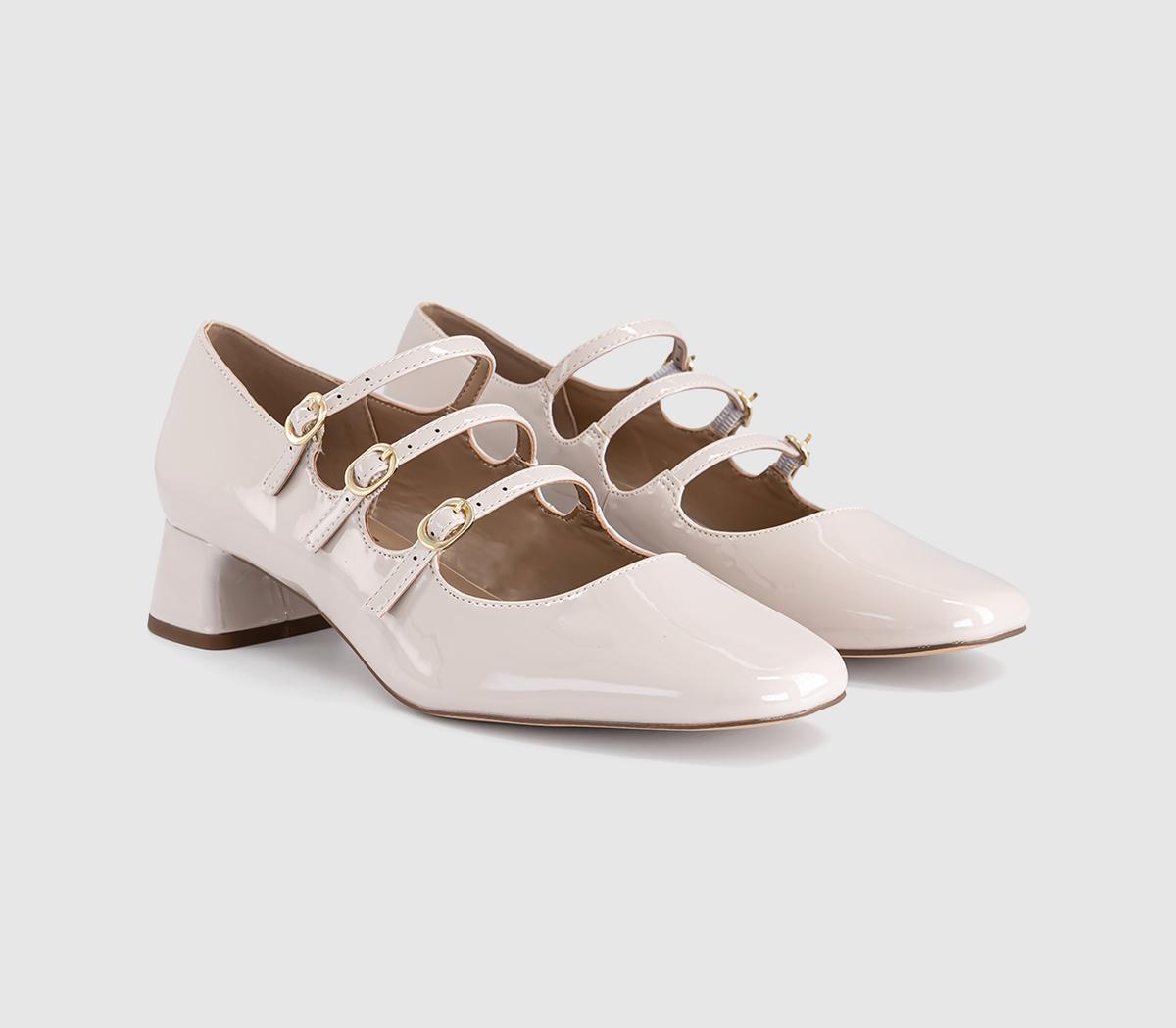 OFFICEMarcie Triple Strap Heeled Mary JanesOff White