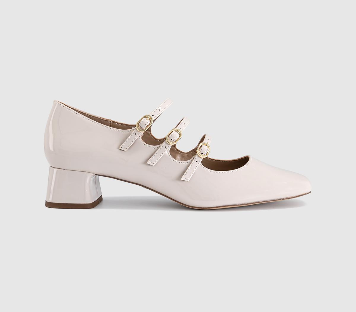 OFFICEMarcie Triple Strap Heeled Mary JanesOff White