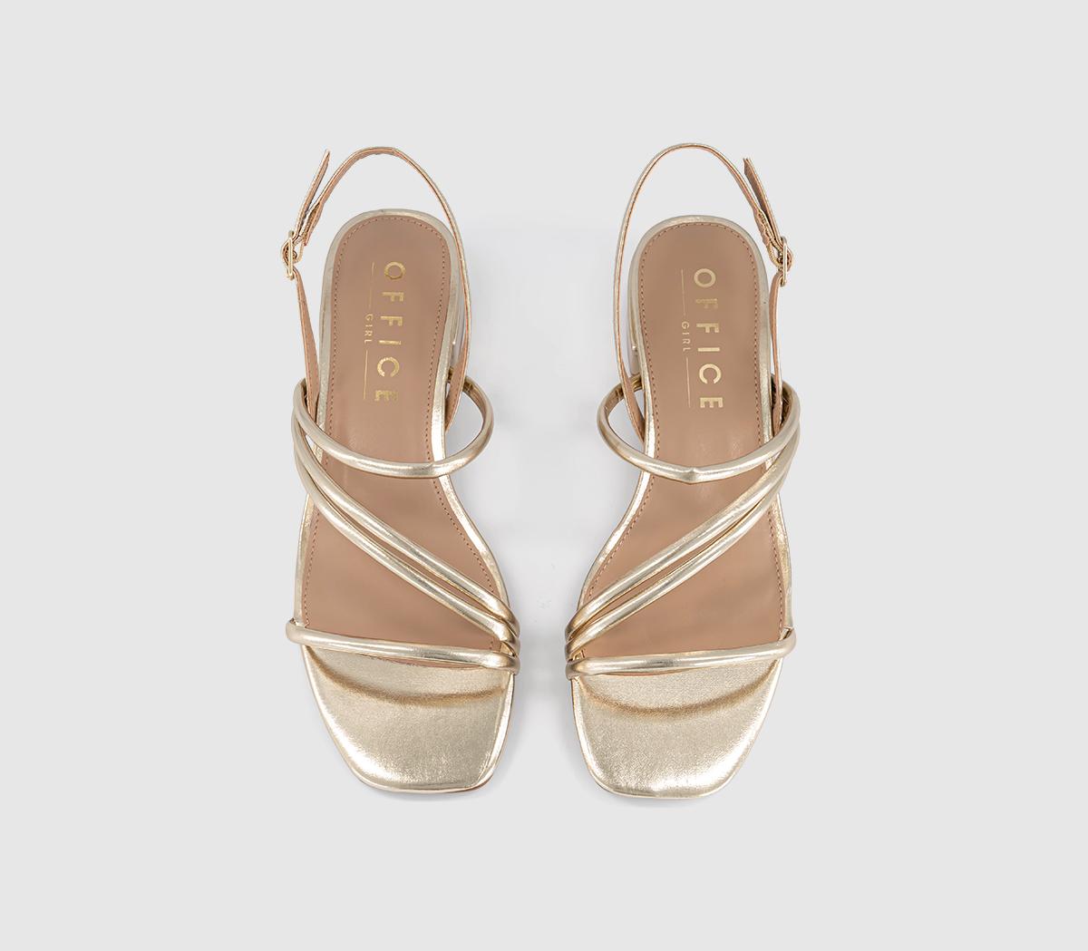 OFFICESwish Asymmetric Strappy SandalsGold