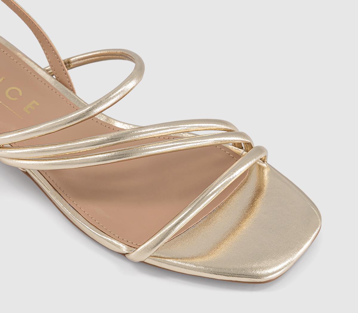 OFFICESwish Asymmetric Strappy SandalsGold
