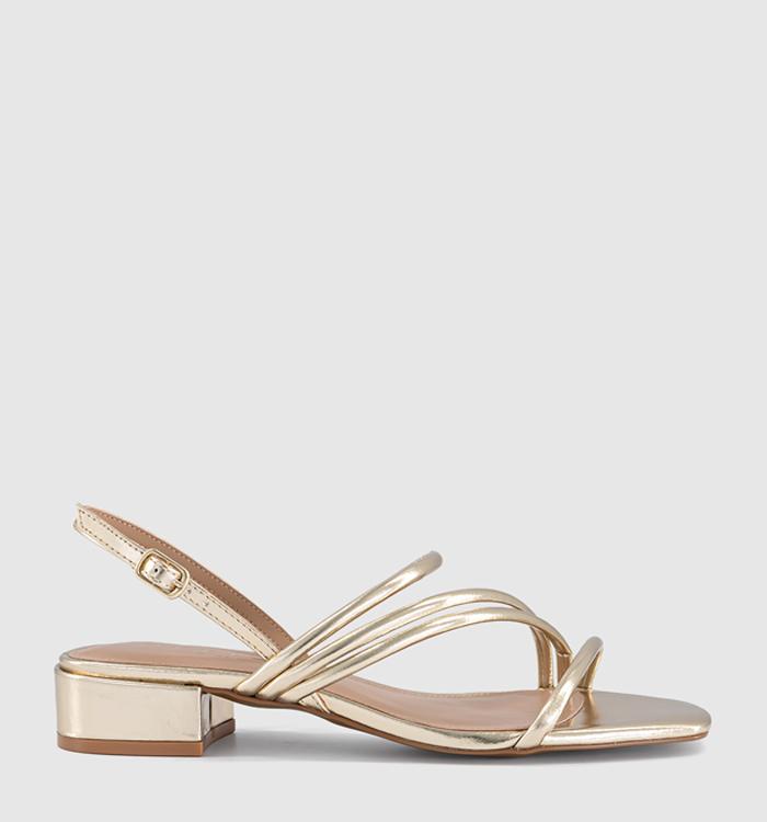 OFFICE Swish Asymmetric Strappy Sandals Gold