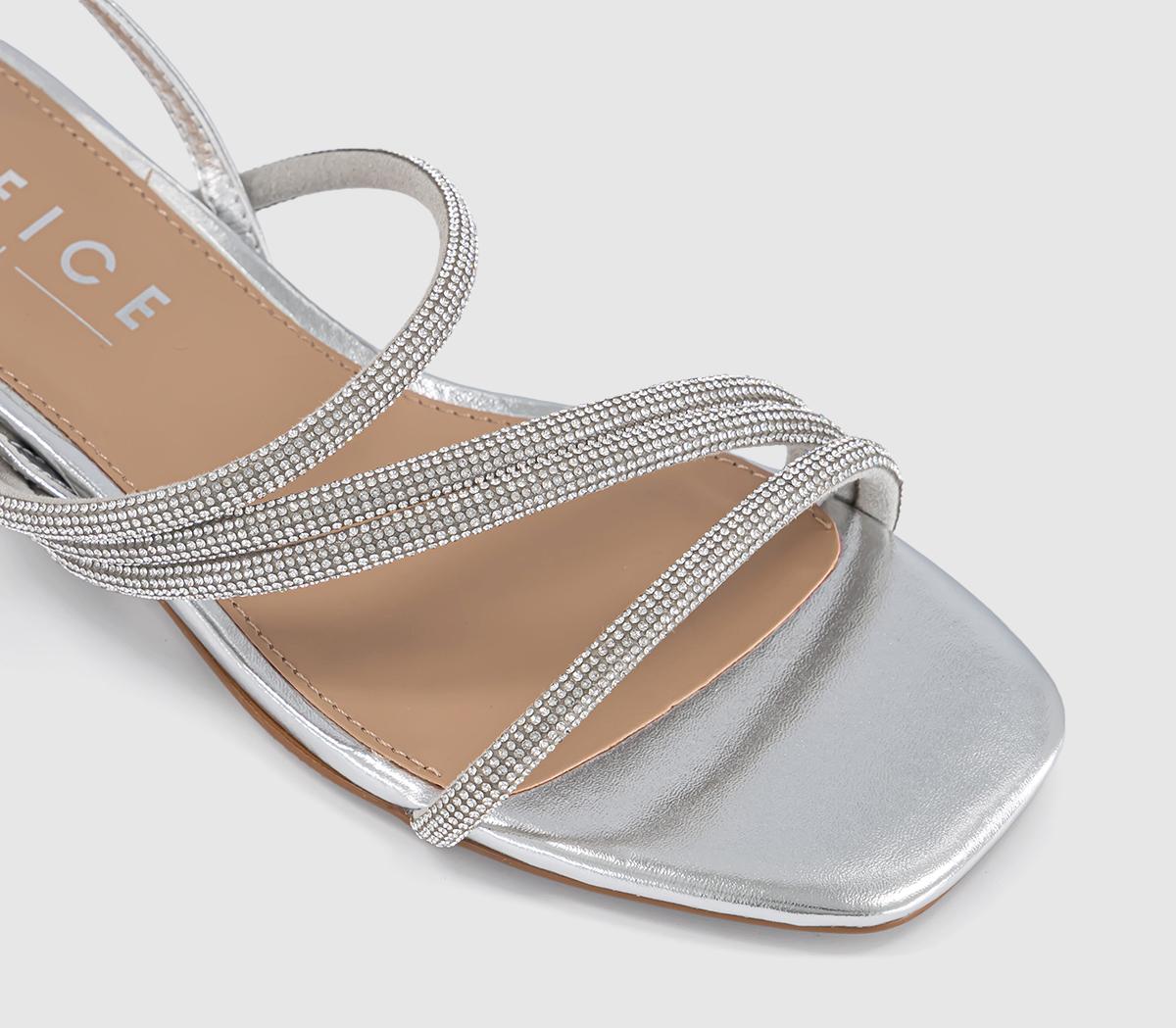 OFFICESwish Asymmetric Strappy SandalsSilver Embellished