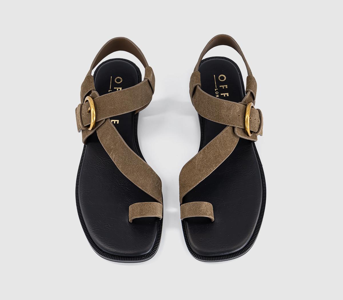 OFFICEStorm Strappy Buckle SandalsBrown Suede