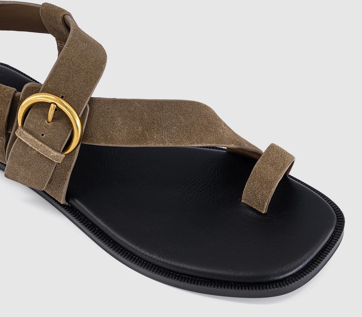 OFFICEStorm Strappy Buckle SandalsBrown Suede