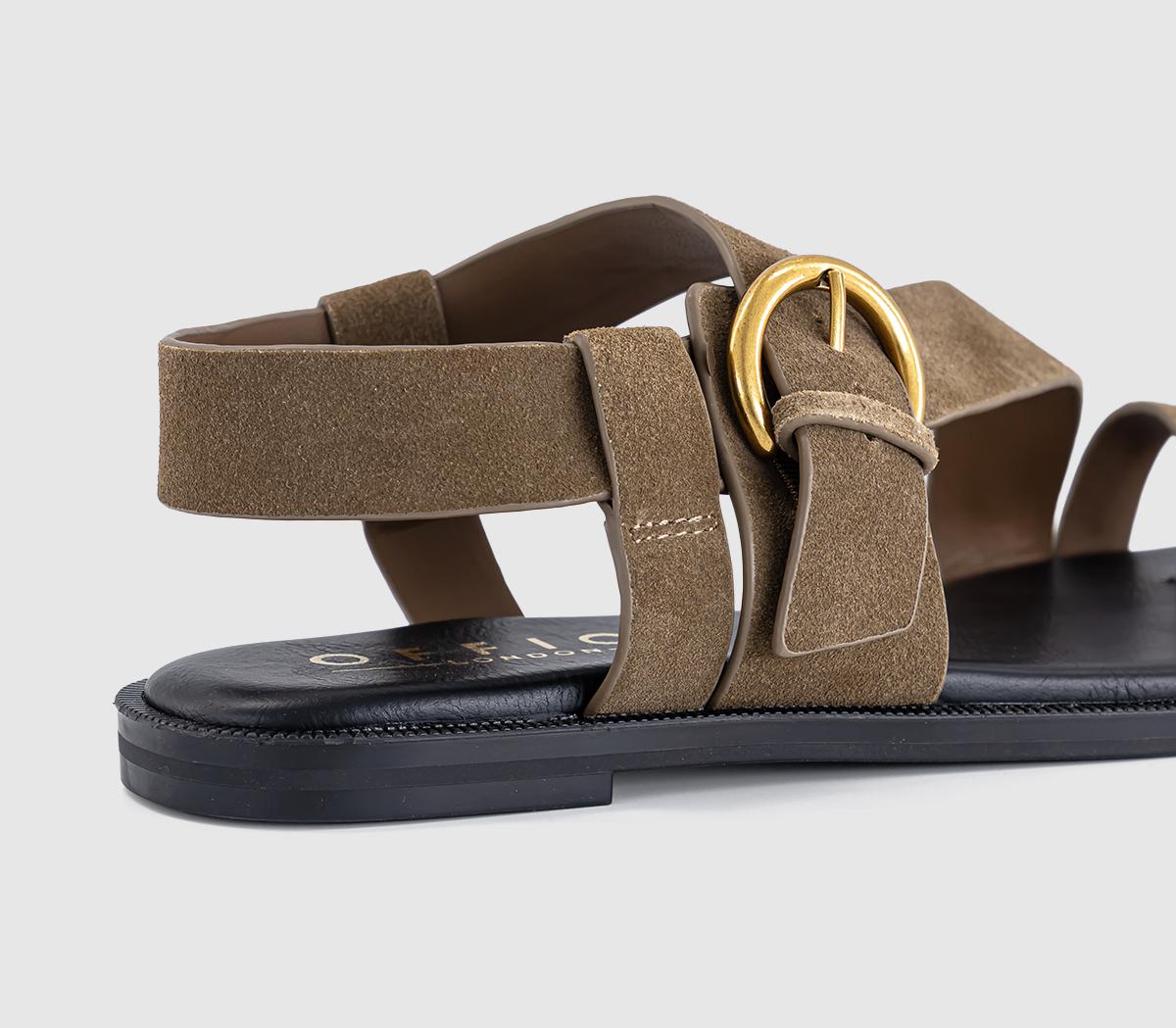 OFFICEStorm Strappy Buckle SandalsBrown Suede