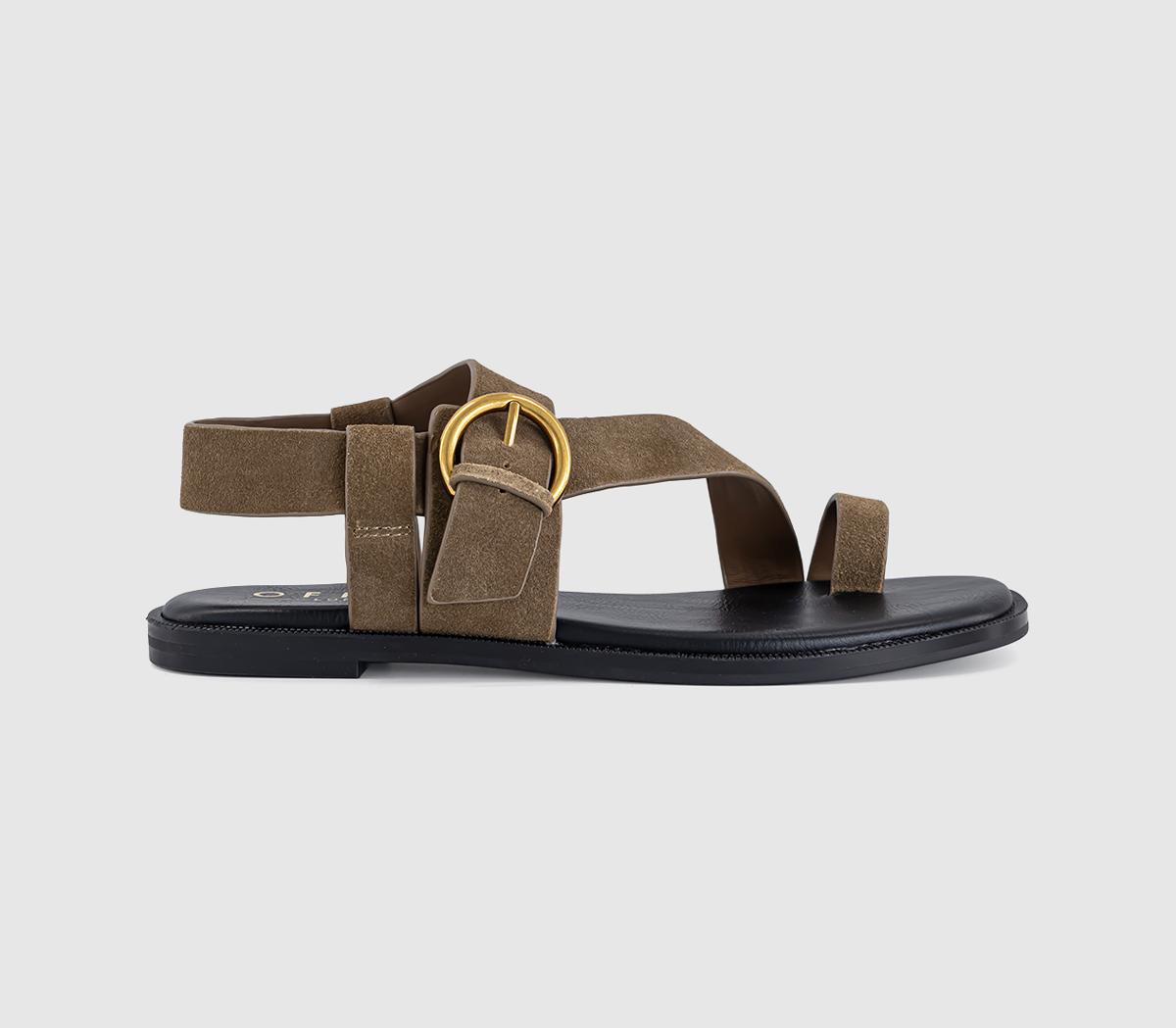 OFFICEStorm Strappy Buckle SandalsBrown Suede