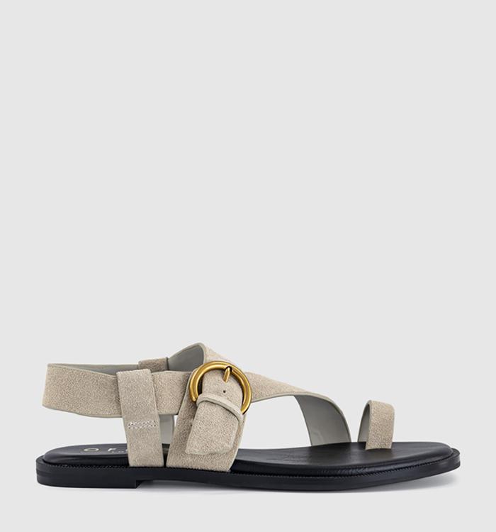 OFFICE Storm Strappy Buckle Sandals Taupe Suede