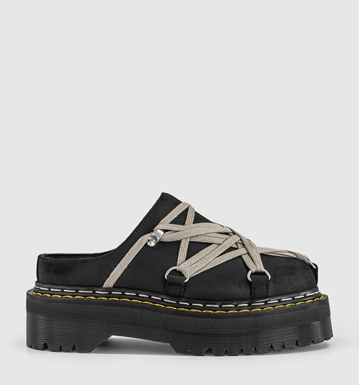Rick Owens Quad Sole Megalace® Mules Black