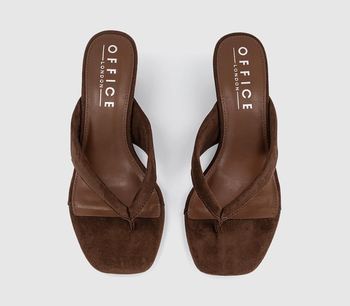 OFFICEMaven Toe Post Wedge SandalsBrown Faux Suede