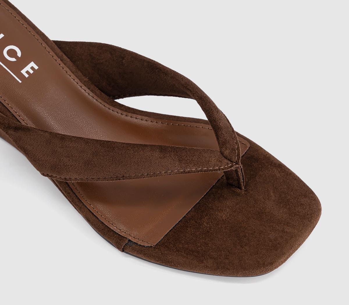 OFFICEMaven Toe Post Wedge SandalsBrown Faux Suede
