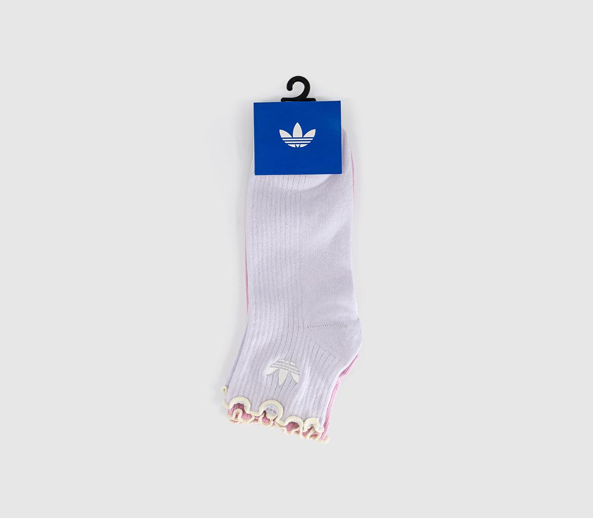 adidasRuffle Ankle 2 Pack SocksFrozen Purple Off White Orchid Fusion