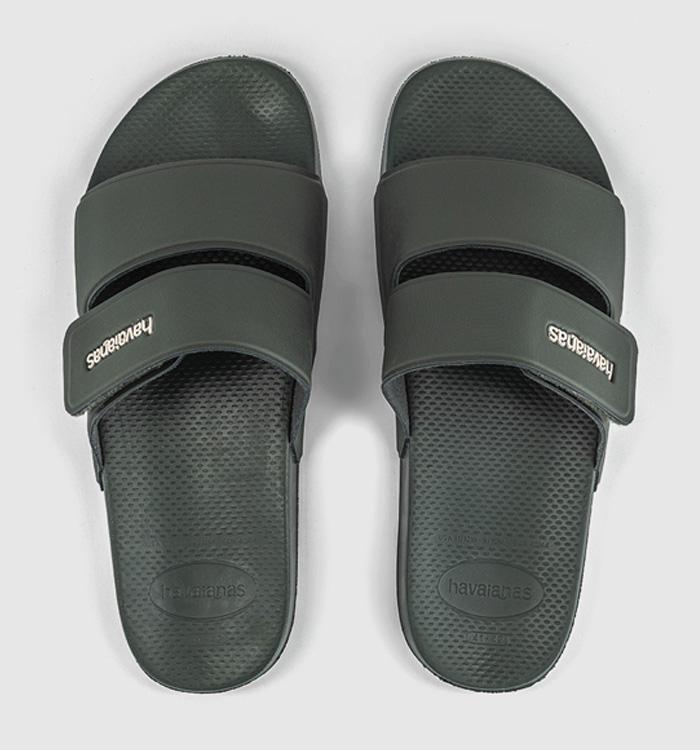 Havaianas Slide Strap Sandals Green Olive