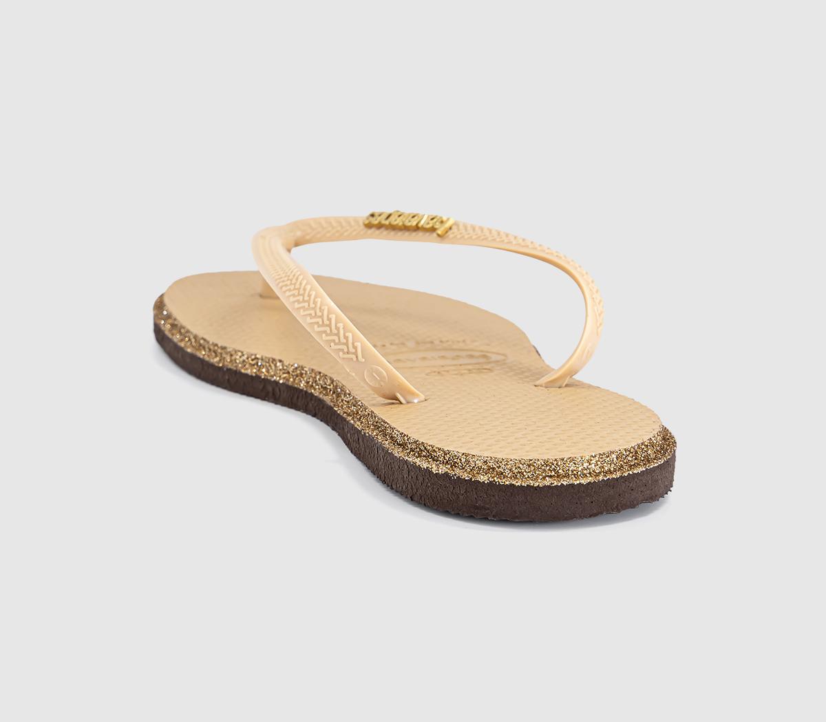 HavaianasSlim Point Glitter Flip FlopsGolden
