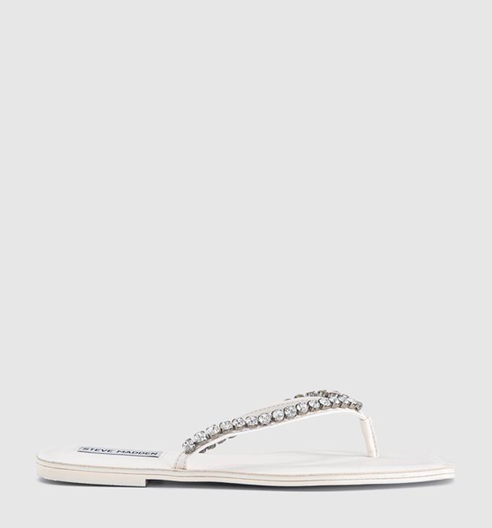 Steve Madden Kustom Flip Flops White