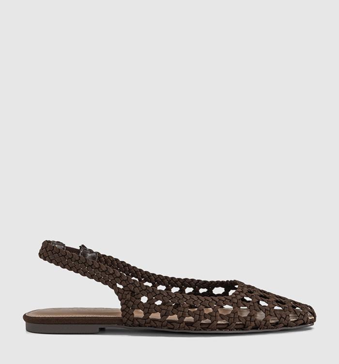 OFFICE Fairmont Woven Slingback Flats Brown