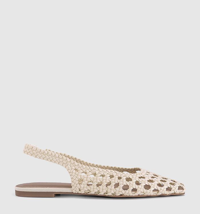 OFFICE Fairmont Woven Slingback Flats Cream