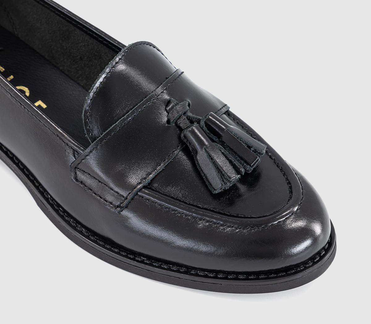 OFFICEFlicker Tassel LoafersBlack Leather