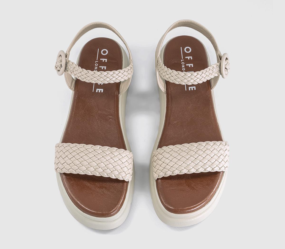OFFICESalute Woven Double Strap  Platform SandalsOff White