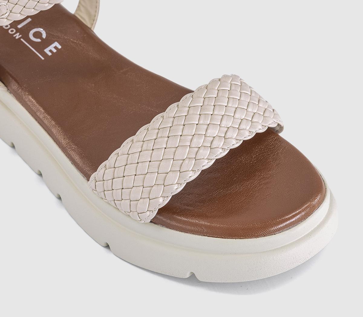 OFFICESalute Woven Double Strap  Platform SandalsOff White