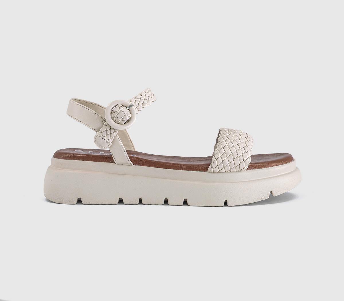 OFFICESalute Woven Double Strap  Platform SandalsOff White