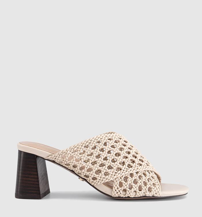 OFFICE Melbourne Basket Weave Mules Off White