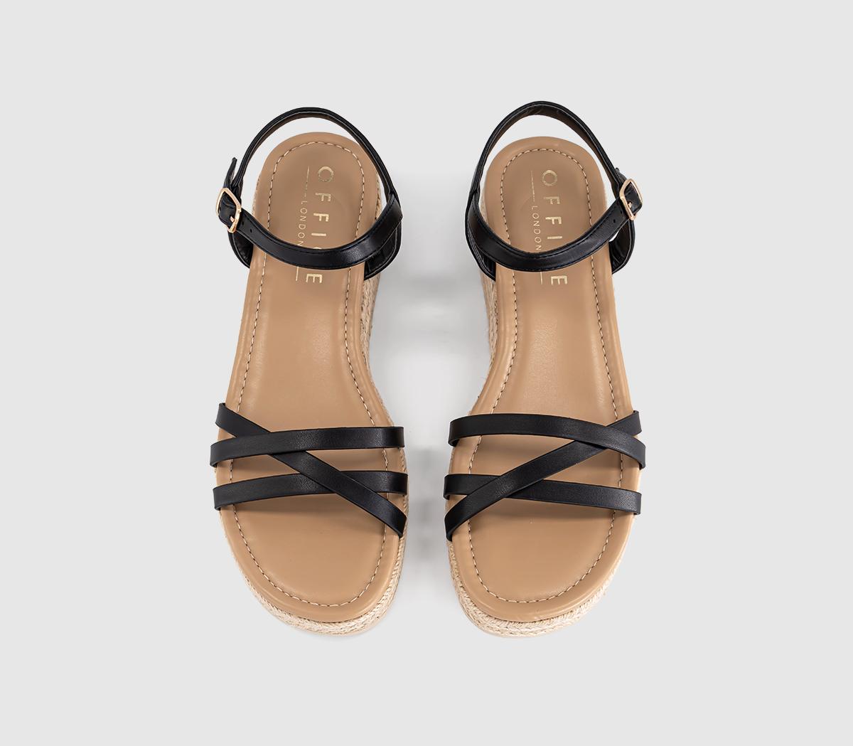 OFFICEMagnolia Strappy Espadrille WedgesBlack