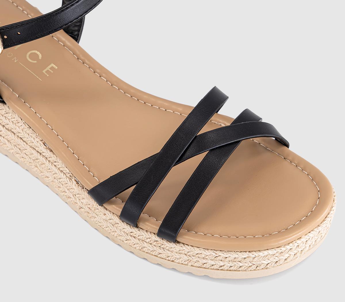 OFFICEMagnolia Strappy Espadrille WedgesBlack
